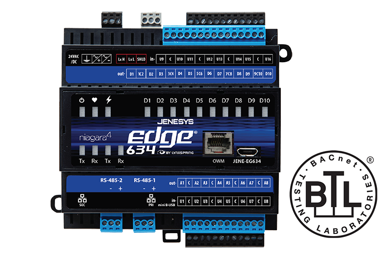 Lynxspring JENEsys Edge 634 BTL-Certified IP gateway controller